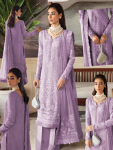 Gulaal Purple Organza 3 Piece Unstitched